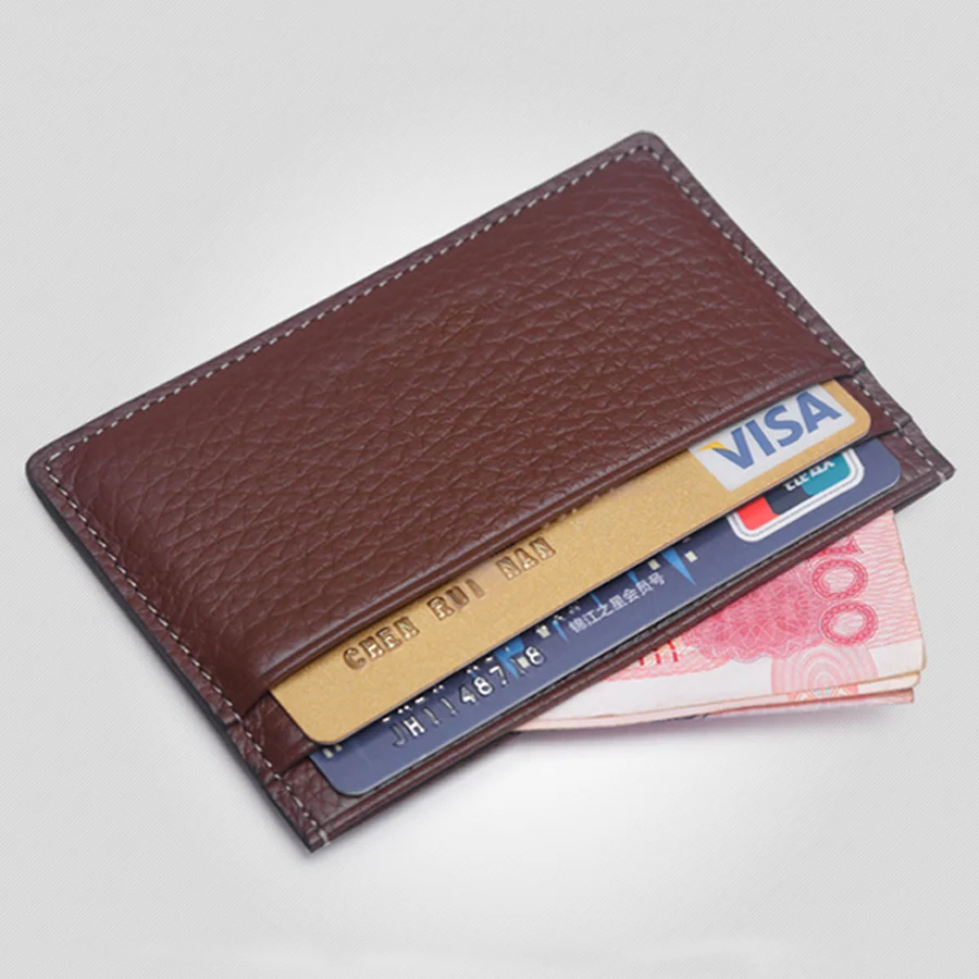 
brown color two slots each side atm and credit card cover 