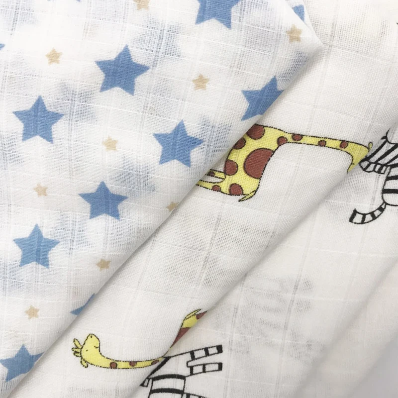 
100% cotton muslin double layers roll gauze fabric for baby swaddle blankets and clothes 