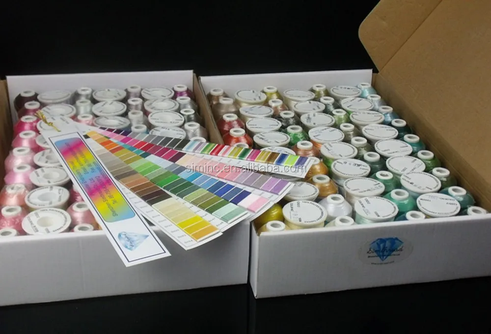 
Wholesales 1000m mini-king spool 100% polyester embroidery thread for home embroidery machines 