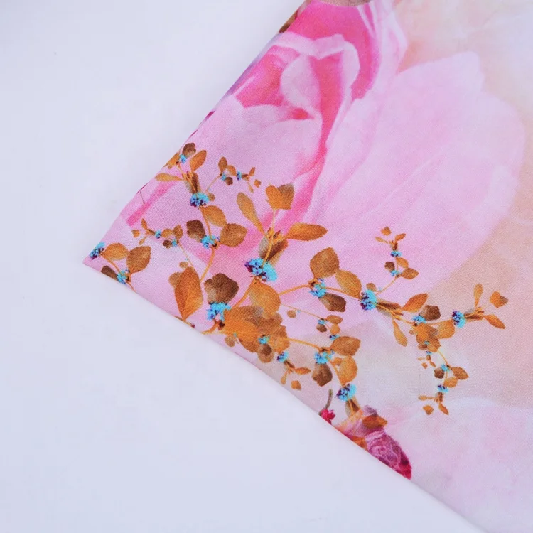 Высокое качество, оптовая продажа, мягкая на ощупь ткань из вискозы с большим цветочным принтом