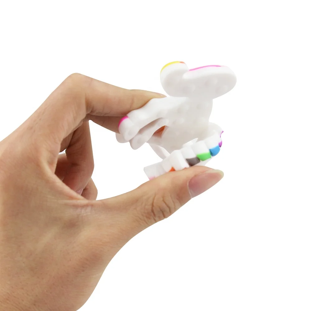 Wholesale Funny Unique Gift Cute Safety Unicorn Animal Horse Shape BPA Free Silicone Soft Toys Baby Teether