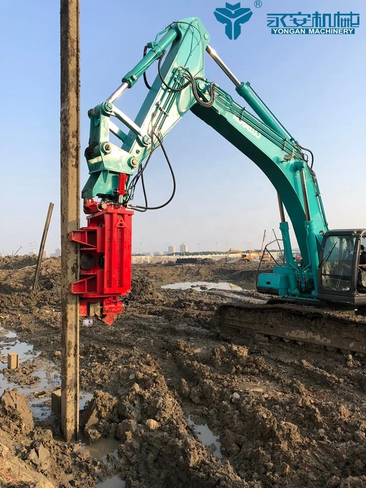 TALOS65 side grip vibro hammer sheet piling equipment excavator mounted