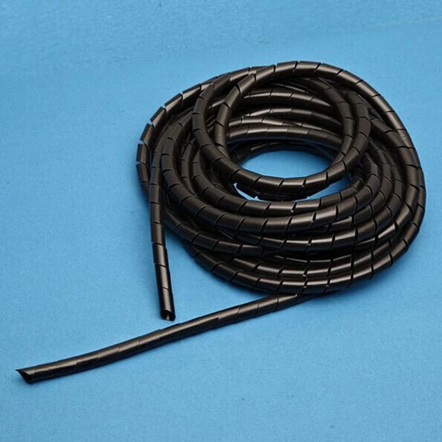 High Quality Spiral Wrapping Band PE Material 6/8/10/12/15/20MM Diameter White Black Color Pack of 10 Meter Per Roll