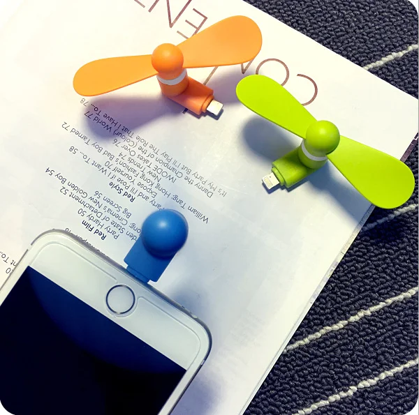 2016 Original USB Fan Super Mute Small Fan Portable Flexible Mini Fan with otg port for iphone Laptop Portable Power