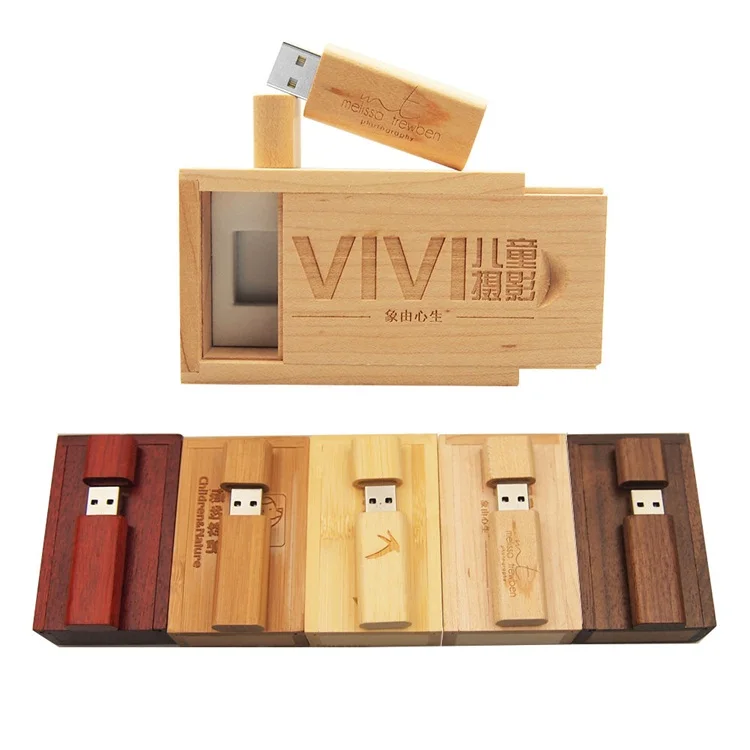 Top Quality Wooden Rectangle 8Gb 16Gb 32Gb 64Gb Usb 3.0 Flash Memory Stick Wooden Usb Flash Drive Pen Drive