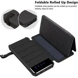 2 in 1 Detachable Solar Power Bank 10000mAh Portable Solar Panel Foldable Waterproof Outdoor Solar Charger Power Bank