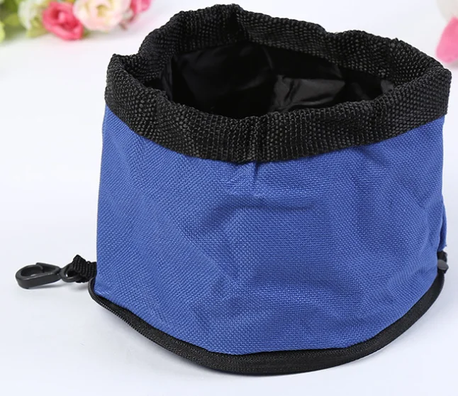Waterproof Portable Canvas Collapsible Dog Bowl Travel Pet Water