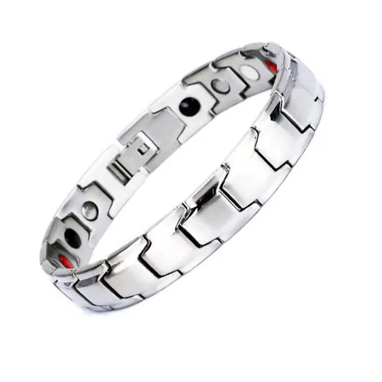 3000 Gauss Magnetic Men Stainless Steel Bio Magnetic Therapy Negative Ion Health Bracelet