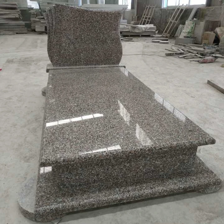 Poland/European style cherry red granite tombstone/gravestone/monument