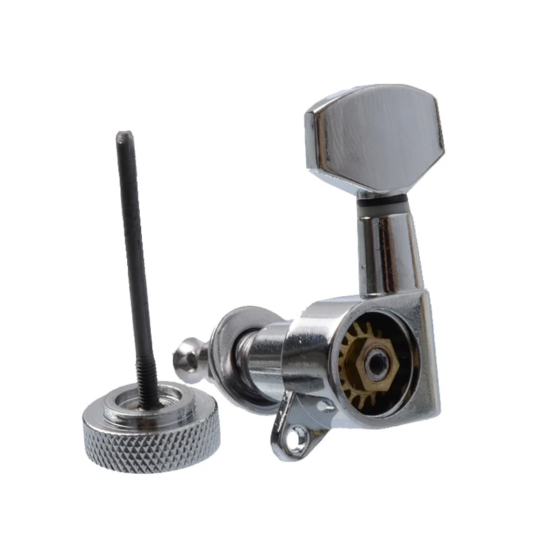 6L Sliver Locked String Guitar Tuning Pegs Keys Tuners Machine Heads for Strat Style Electric Guitar