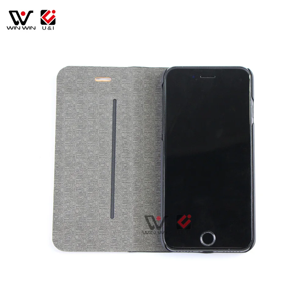 Hot Sale Natural Wood Genuine Leather Flip Mobile Phone Case For iPhone 6 7 8