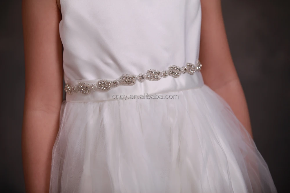 New Arrival White Tulle Pretty Flower Girl Dresses appliques Baby Girl Infant Dress with rhinestone Belt Bow Puffy