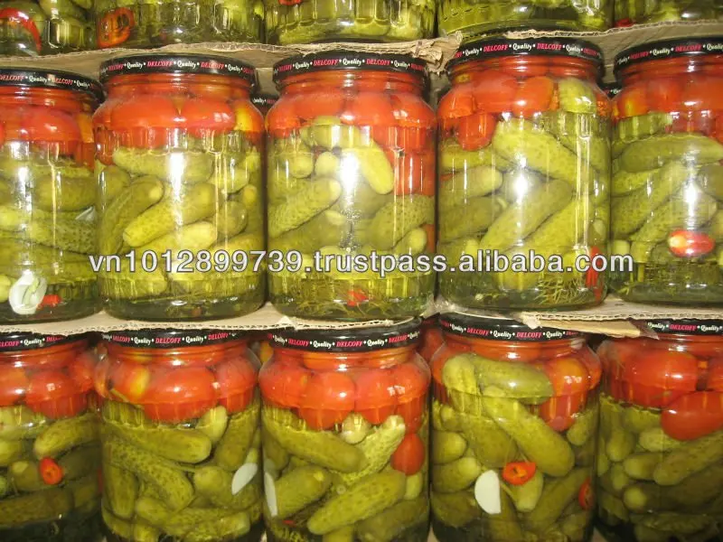 
CANNED PICKLED CUCUMBER ASSORTED CHERRY TOMATOES 1500ml 