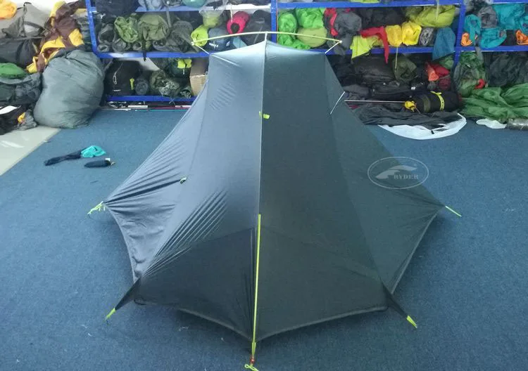 Customized Dome Tent Watertight Zip Single Siliconized 40D Nylon Light Weight Deluxe Hiking Solution Aluminum Alloy Pole Framed