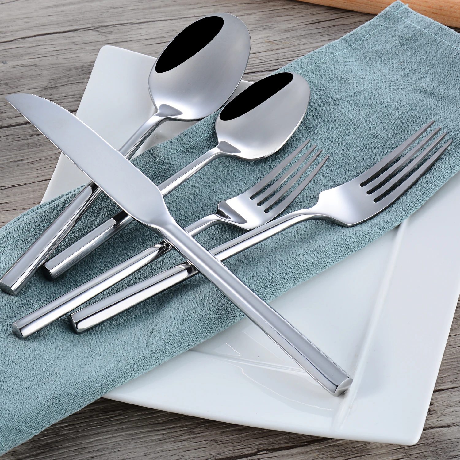 DEACORY 1810 stainless steel antique silver flatware sets for wedding