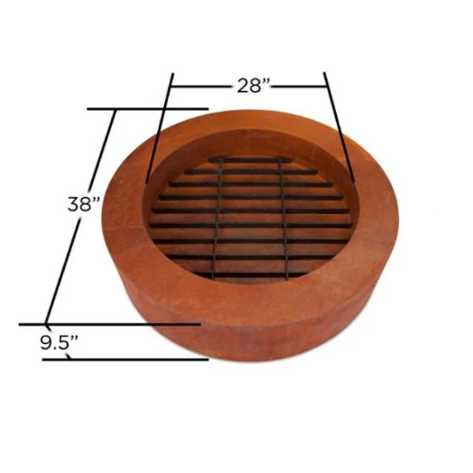 
Outdoor table top camping corten steel metal brazier fire pit 
