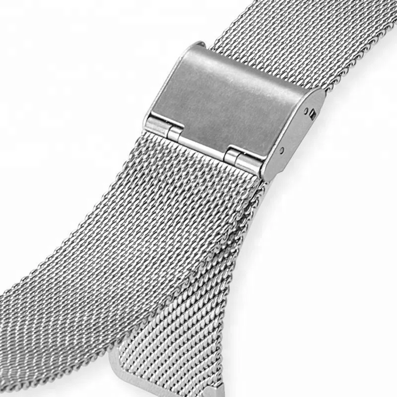 Hot sale 12 14 16 18 20 22 24 MM 0.6 coarse 304 stainless steel mesh watch band with quick release smart watch replacement bands