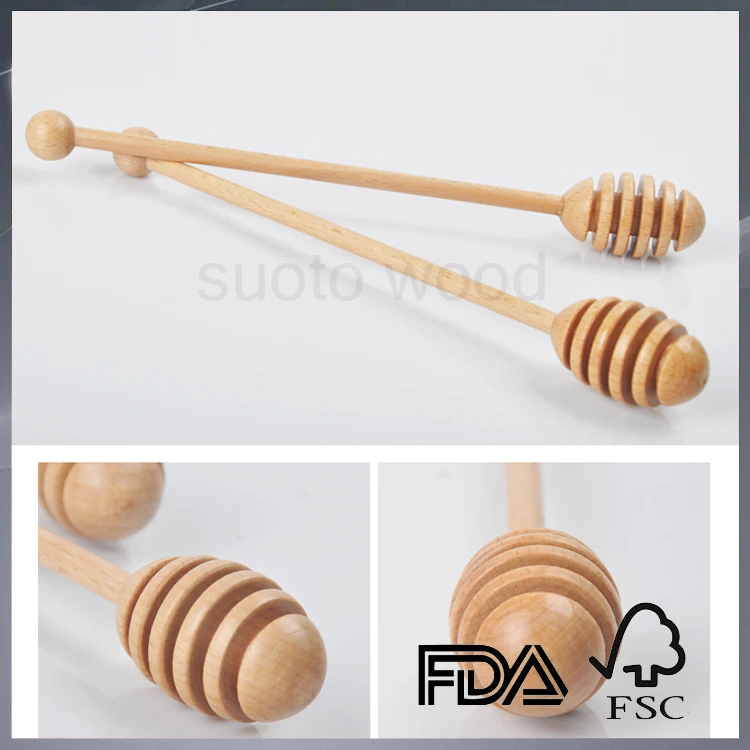 Food grade wooden honey stick wooden honey spoon