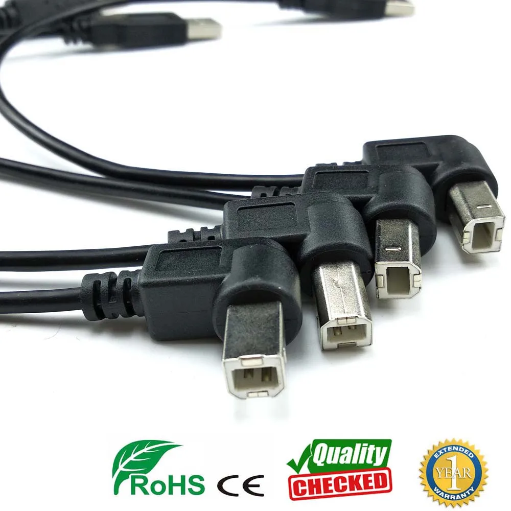 L shape printer up angled usb b male cable