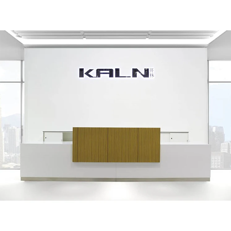 Индивидуальная заводская цена, зеленый Сертифицированный шпон, краска, офисная мебель, стол для регистрации, сплошной деревянный передний кассовый шкаф