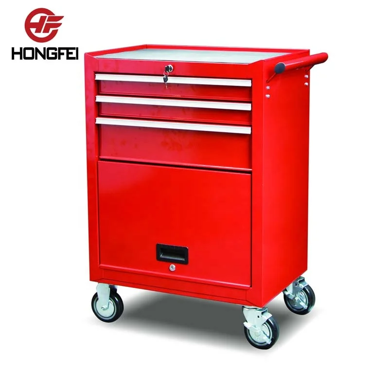 Hongfei Professional Aluminum Tool Boxes Automotive Service Tool Cart of 21 Years Experience