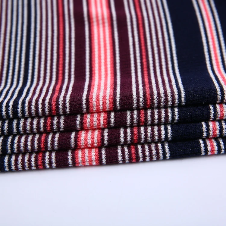 Хорошая цена Цвет Полосатый 95 район 5 спандекс 1x1 ребра вязать пряжа окрашенная ткань для платья