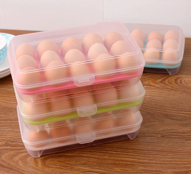 
15 grid egg storage container storage box refrigerator portable egg grid egg tray 