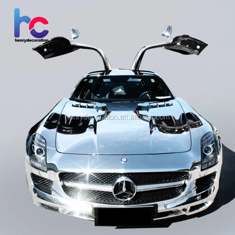 Silver chrome vinyl car wrap Adhesive Vinyl Rolls Car warp sticker