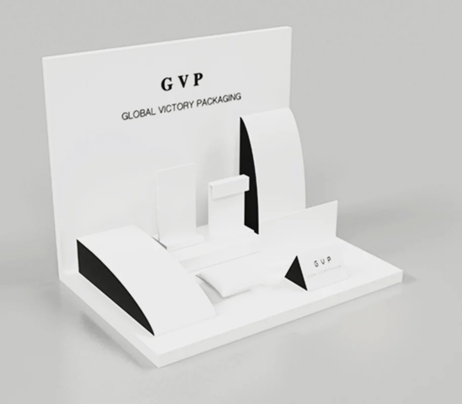 Modern design custom logo handmade jewelry display stand showcase tray for jewelry ring earrings neacklack pendant