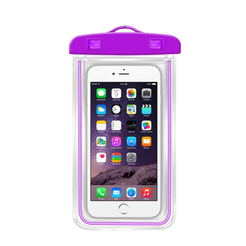 Заводская Полностью герметичная Водонепроницаемая светящаяся сухая сумка чехол Универсальная Прозрачная ПВХ сумка для мобильного телефона для плавания рекламный подарок