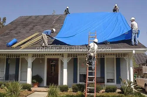 Blue Vinyl PVC Roof Tarpaulin,Roofing Cover,Roofing Tarps