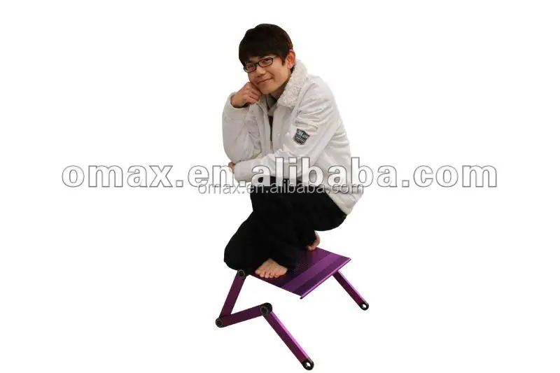 OMAX Adjustable laptop cooling desk with cooling fan standing, laptop swivel table