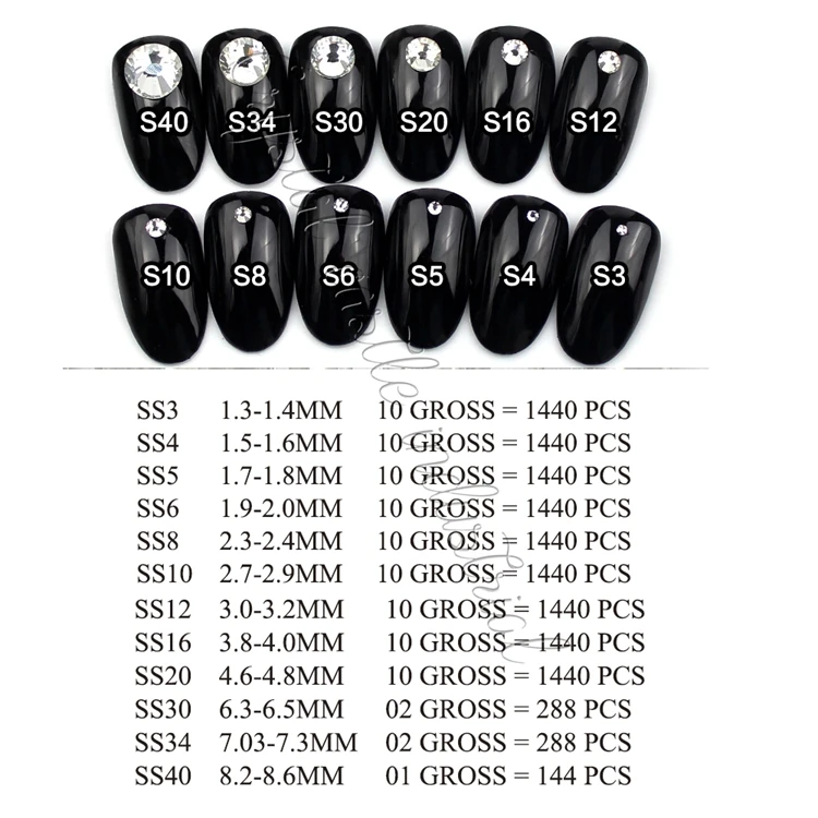 Super shiny bulk sale strass stone heaven light 3D DIY accessories ss6 foil back no hotfix crystal nail art rhinestone