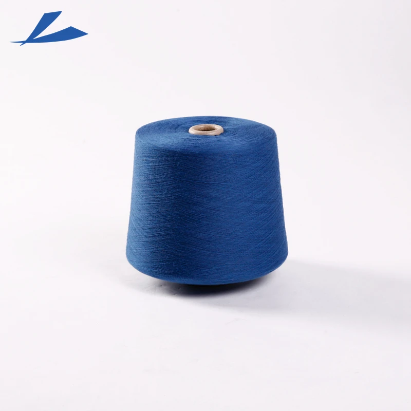 AA GRADE cheap price recycled 100% polyester Spun yarn for knitting and weaving GRS certificated