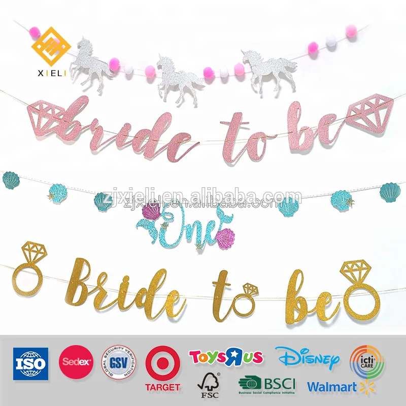 New Product Ideas 2021 Unicorn Horn Design Party Banner Favors Baby Shower Decoration Party Garland