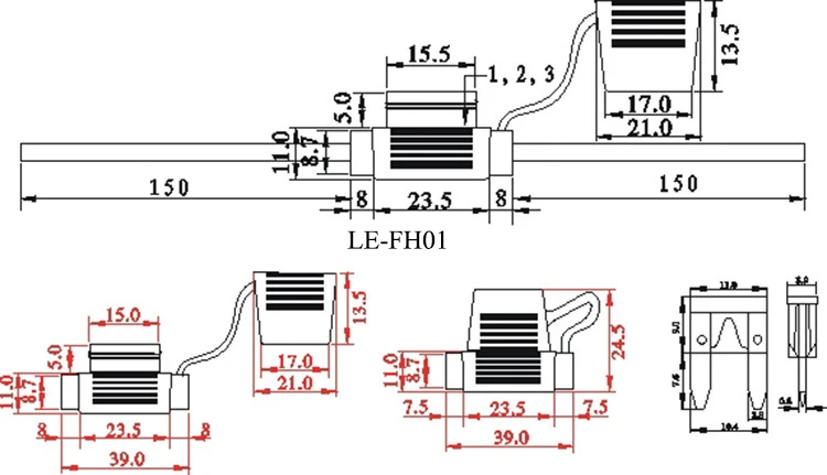 Red/customized MINI Blade Waterproof 5/10/15/20/30A Amp In Line Blade Automotive Fuse Holder for automotive