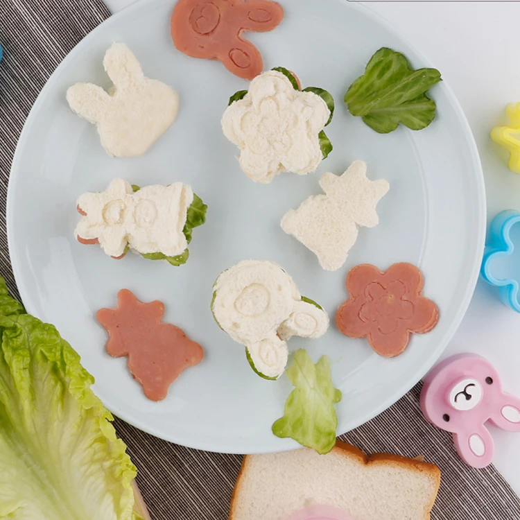 Mini Sandwich Cutters Shapes Set for Kids Plastic Bento Sandwich Cutters Molds