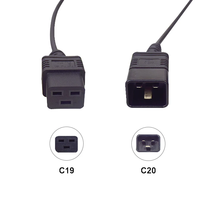 YDS высококачественный 250V 15A 14AWG удлинитель сетевого шнура переменного тока IEC320 C19 до