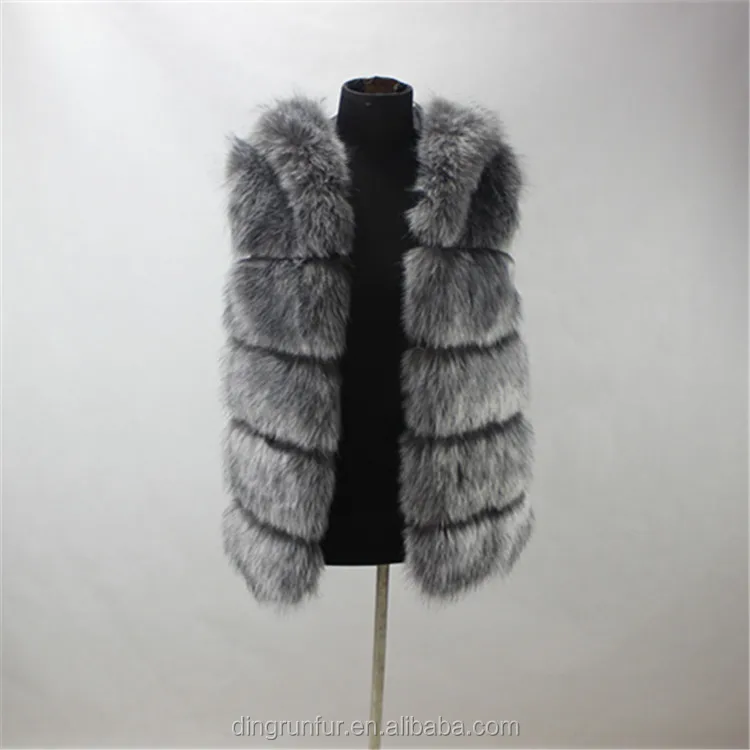 
Top Quality 100% Polyester faux fur fabric Waistcoat Hooded Fake Fur Vest 
