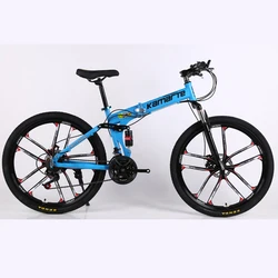 Disk Brake Mountain Bike Bicycle made in china 2019 air tire folding Adult Variable Speed High Carbon Steel Frame
