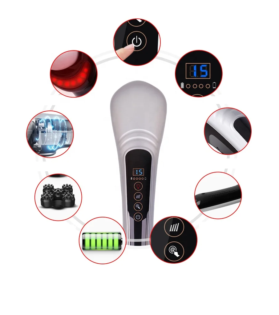 Rechargeable cordless handheld infrared percussion body massager vibration massage hammer LY-653A