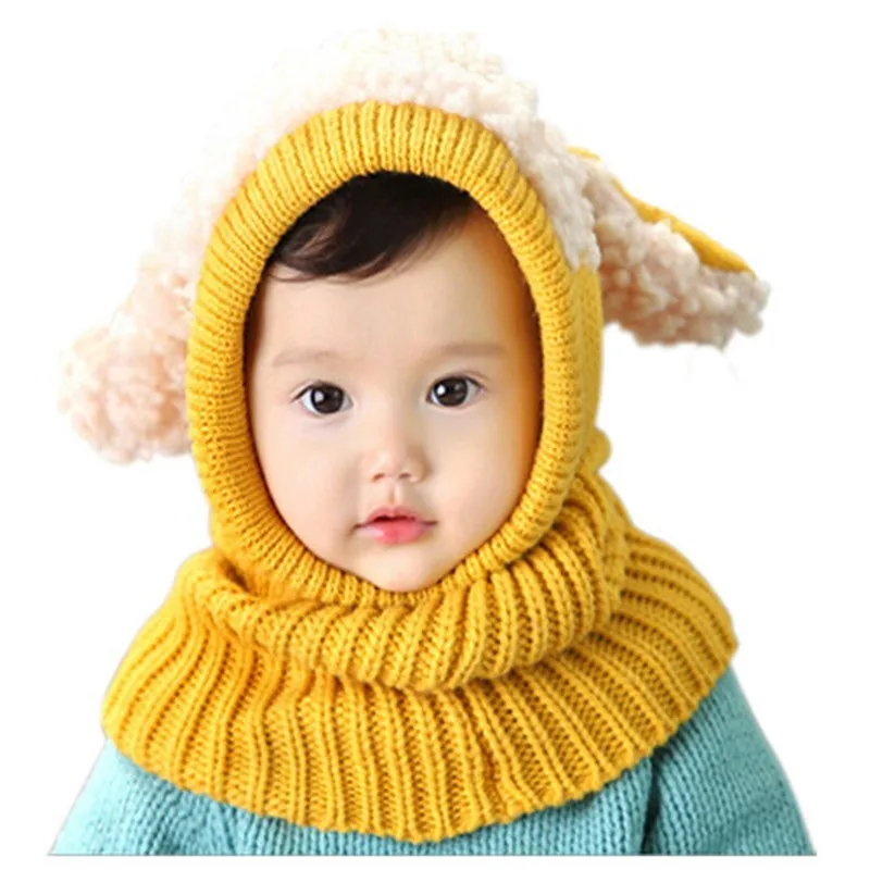Cheap Price Plush Cute Winter Warm Kids Cap Children Hats Baby Knitted Wool Hat