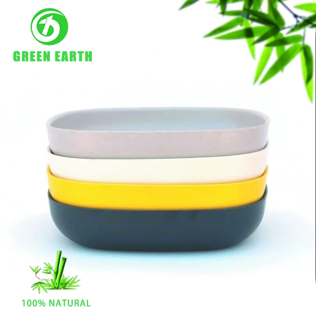 
Assorted color deradable bamboo fiber melamine food round dinner plate 
