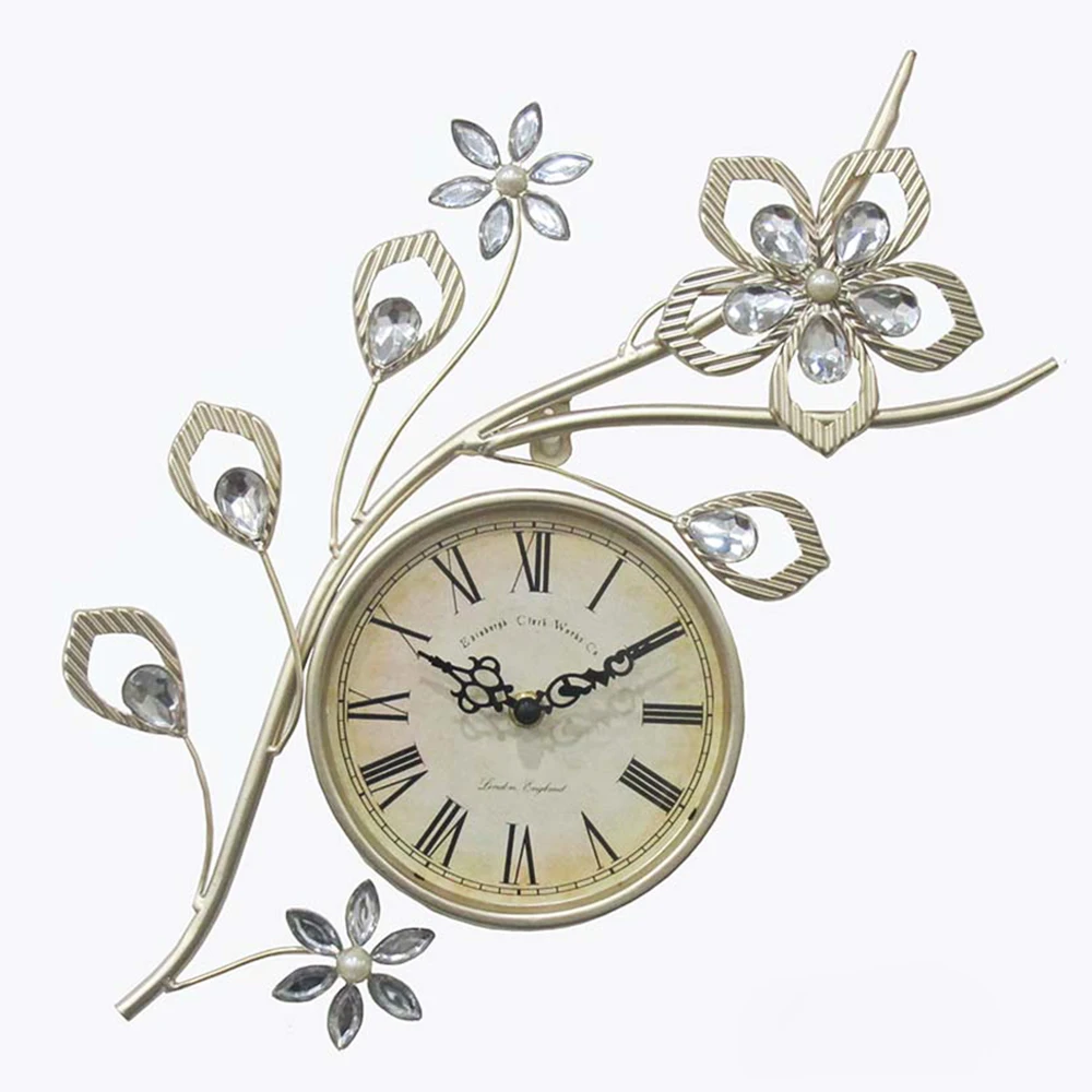 High Quality Flower Shape Watch Wrought Modern Wall Clock for Home Decor