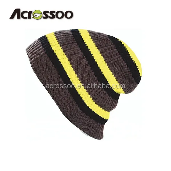 unisex jacquard stripe slouch baggy knit rasta beanie
