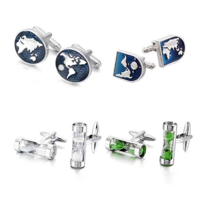 Fashion Logo Cufflinks Silver and Steel Plating