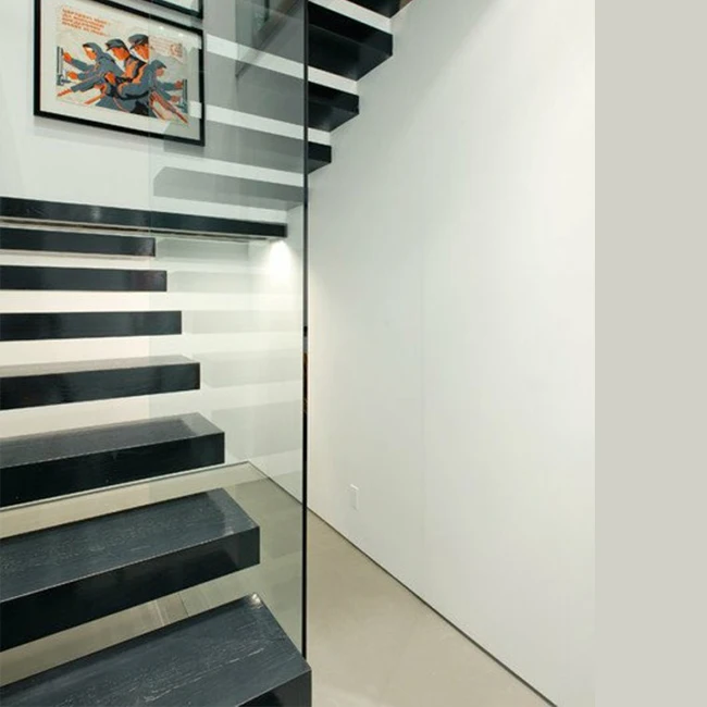 Stair with the solid wood tread brass stair rods patch fitting floating staircase