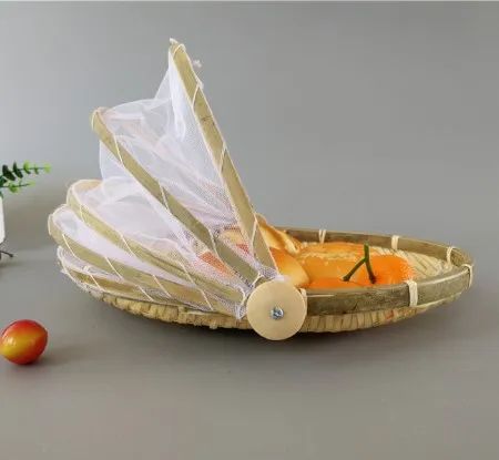 Natural bamboo anti-mosquito/ insect prevention outdoors bread/ food service  plate