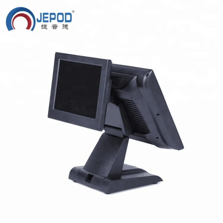 JEPOD JP-Q1T Dual Double Touch Screen Customer Display Touch Screen  All In One PC Communication POS System For Restaurant