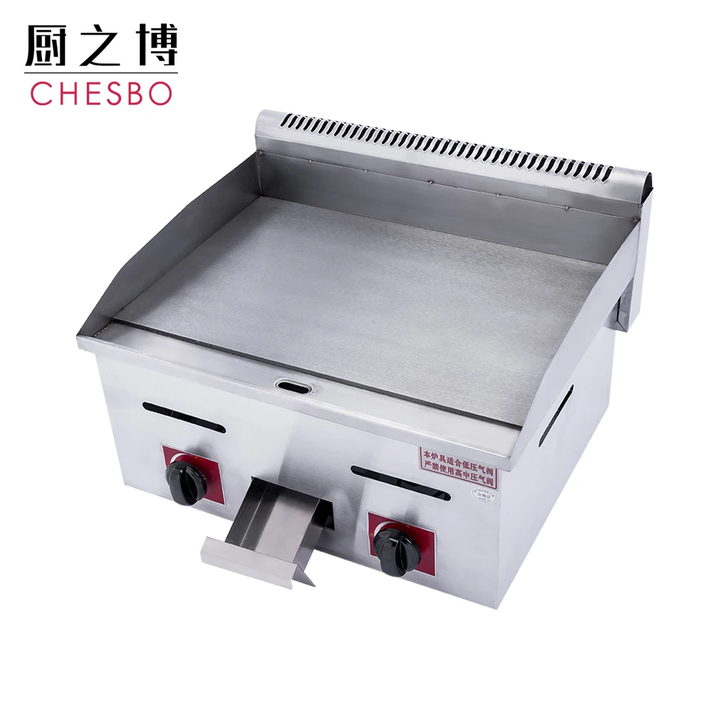 Catering Use Kitchen Cook Table top commercial Jumbo Thicken Stainless Steel Plate Gas Griddle for Restaurant